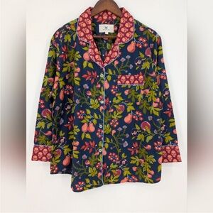 Like New Printfresh Large Pomme & Piore Floral Cotton Pajama Top